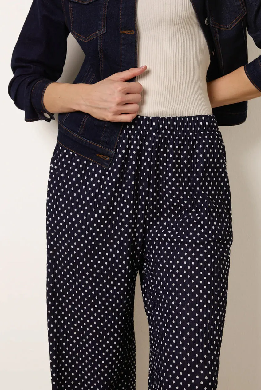 Blue Vanilla pantaloni palazzo navy pois stampa pois taglia S