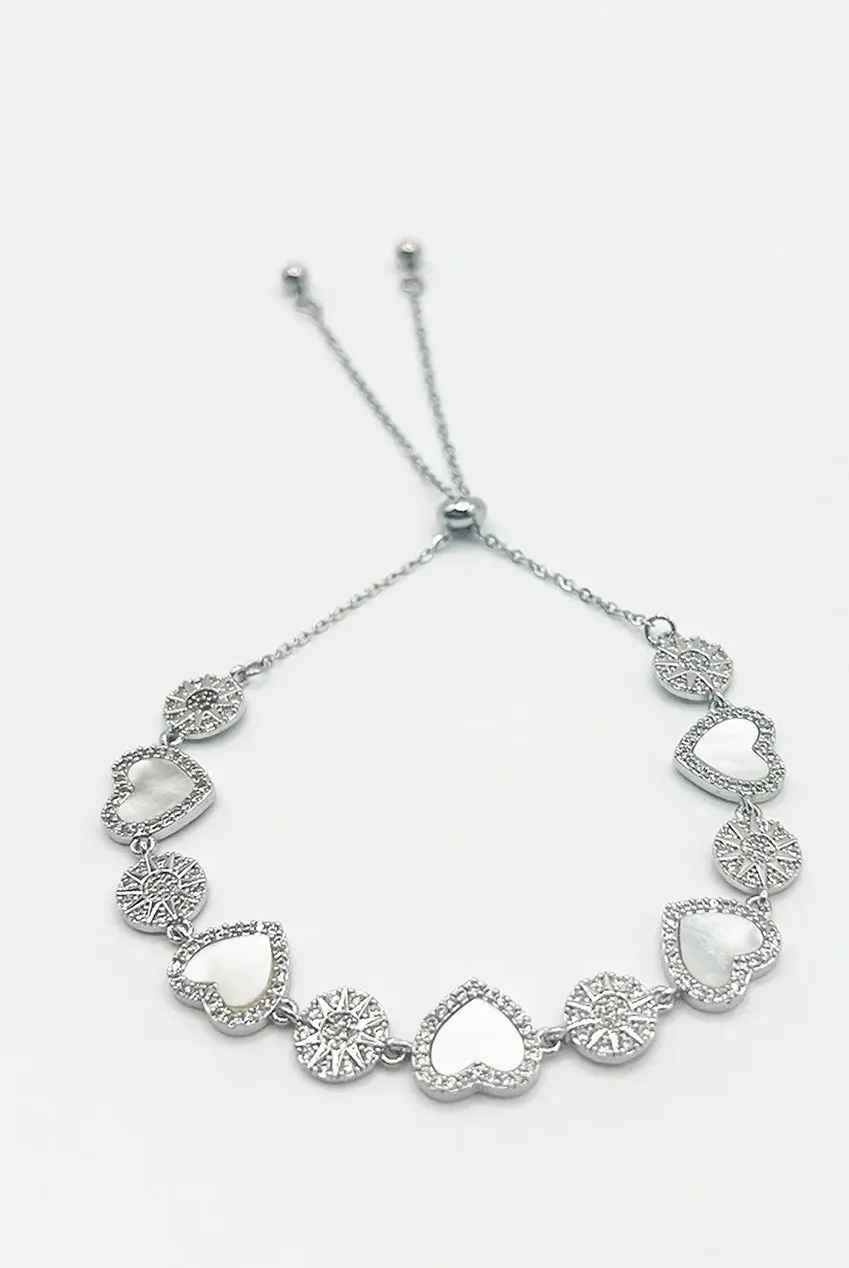SVNX Bracciale Argento Cuore Diamante Regalo