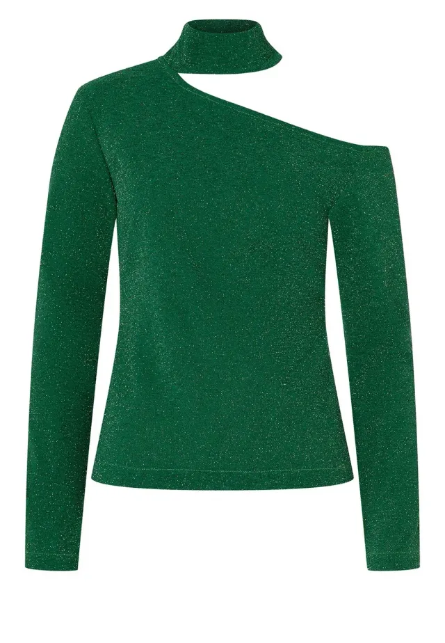 Ana Alcazar Ontony top lurex verde cut-out