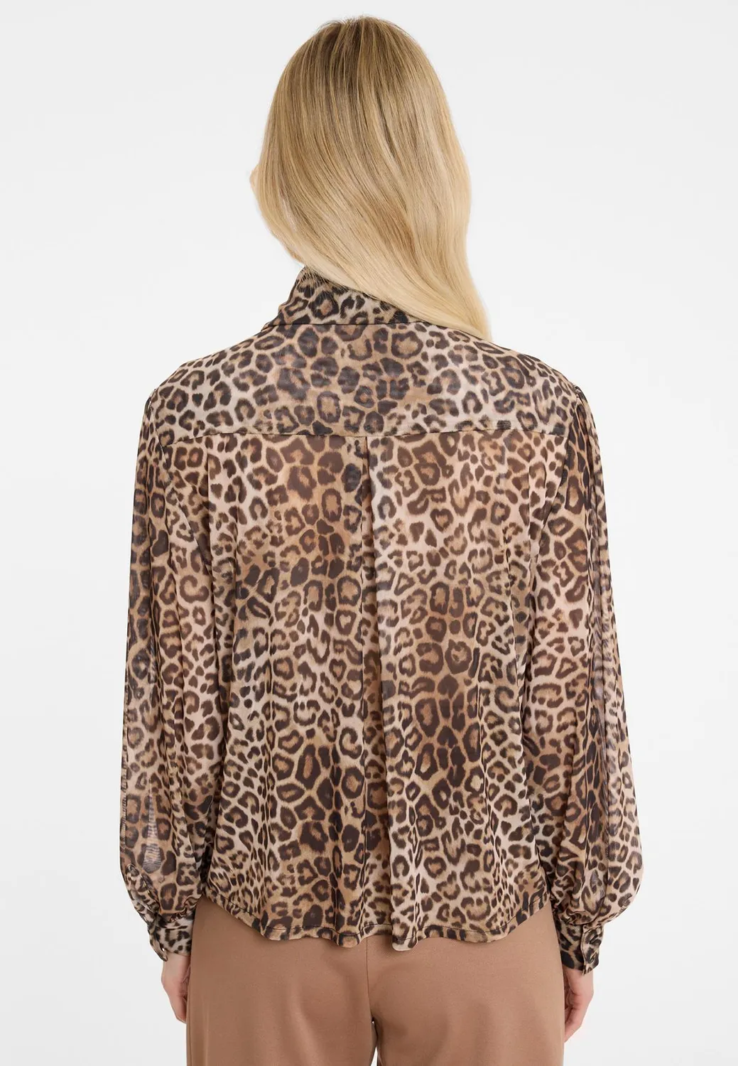 Ana Alcazar Aylea Camicetta Leopardata Fiocco