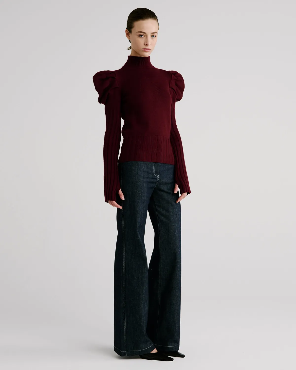 Violante Nessi Vittorio maglione bordeaux lana merino