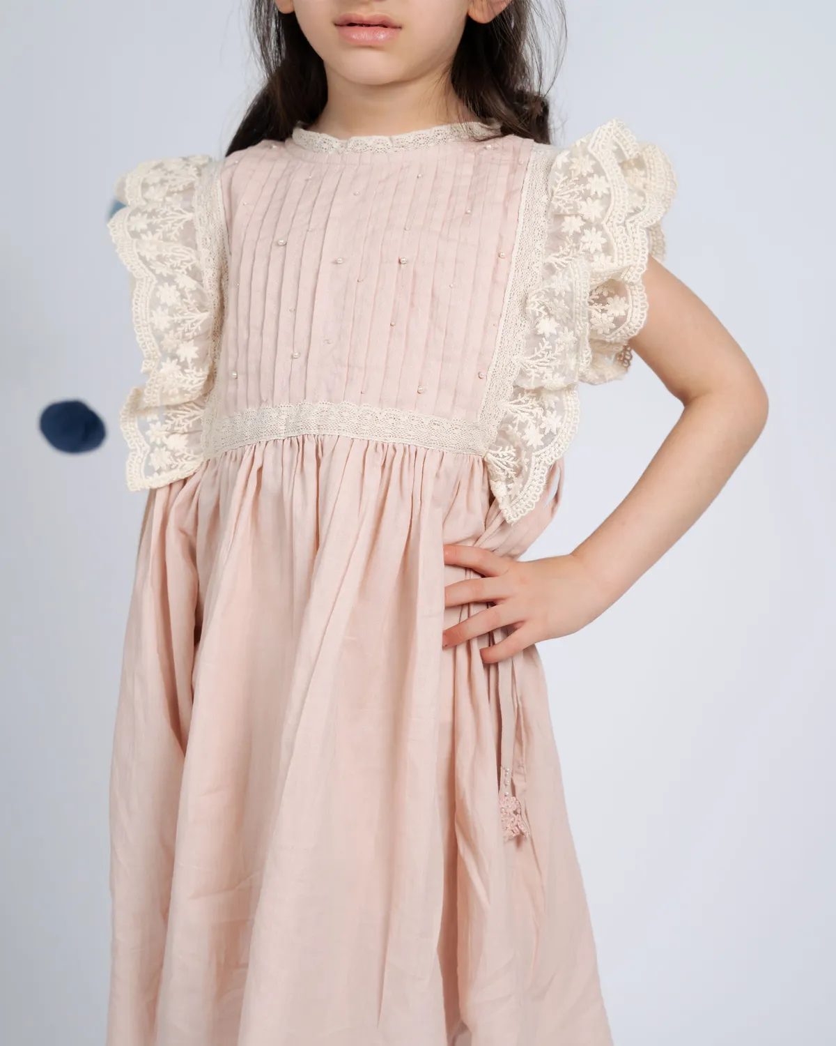 Our Dve Rosie Dress vestito bambina rosa cotone 5-6 anni