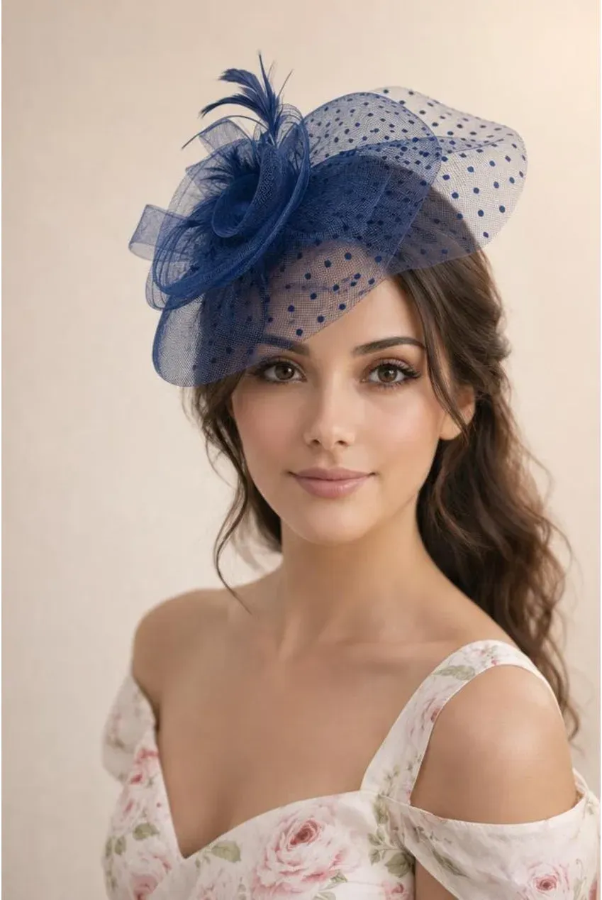 SVNX HA302915 fascinator velo pois blu navy