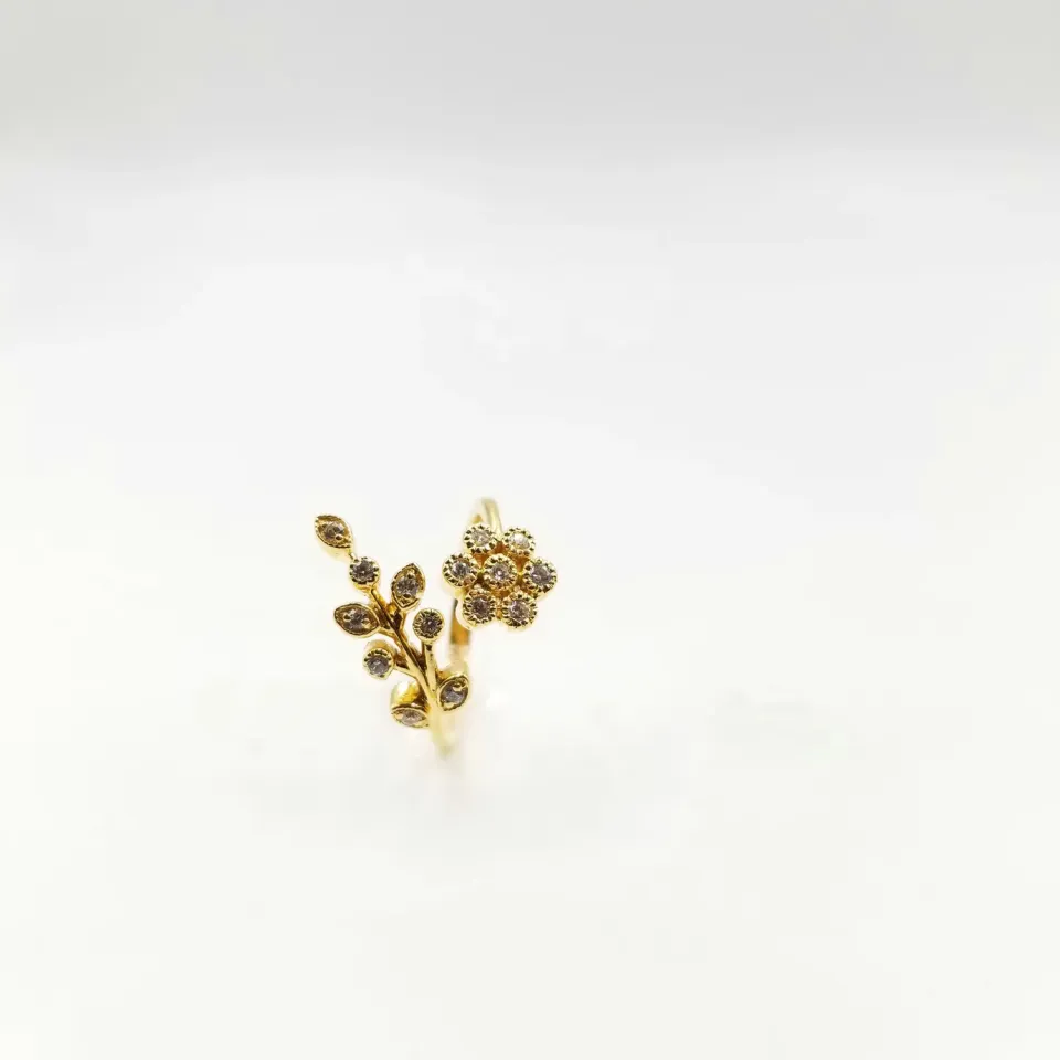 Our Dve Aura Ring anello zircon argento dorato