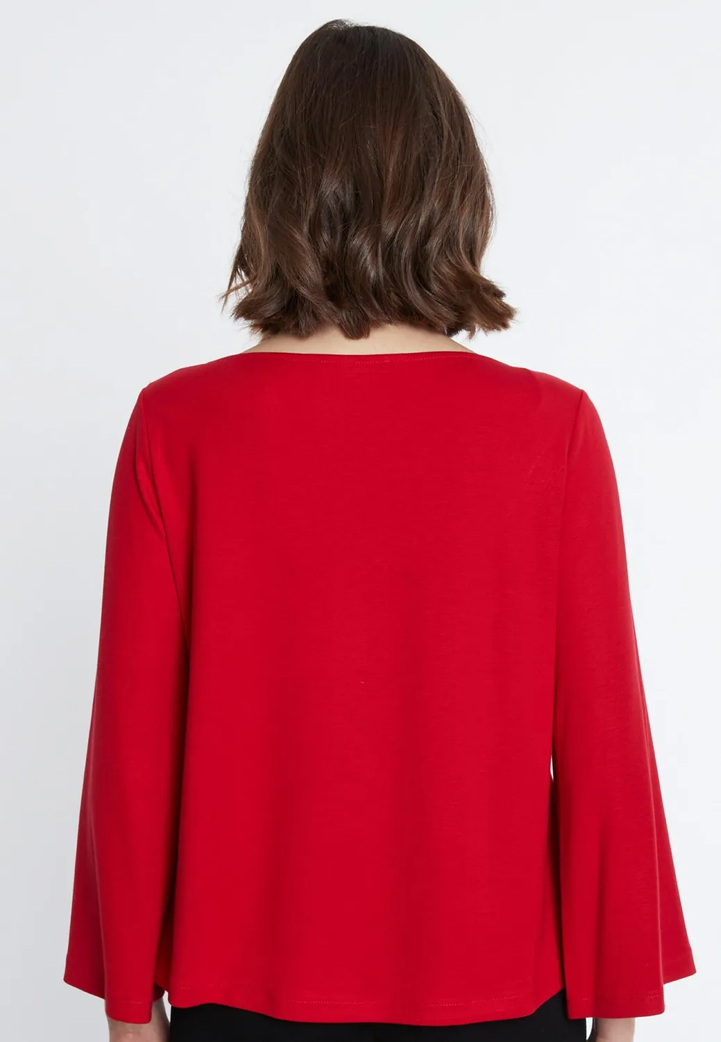 Ana Alcazar Sitia top jersey rosso maniche tromba