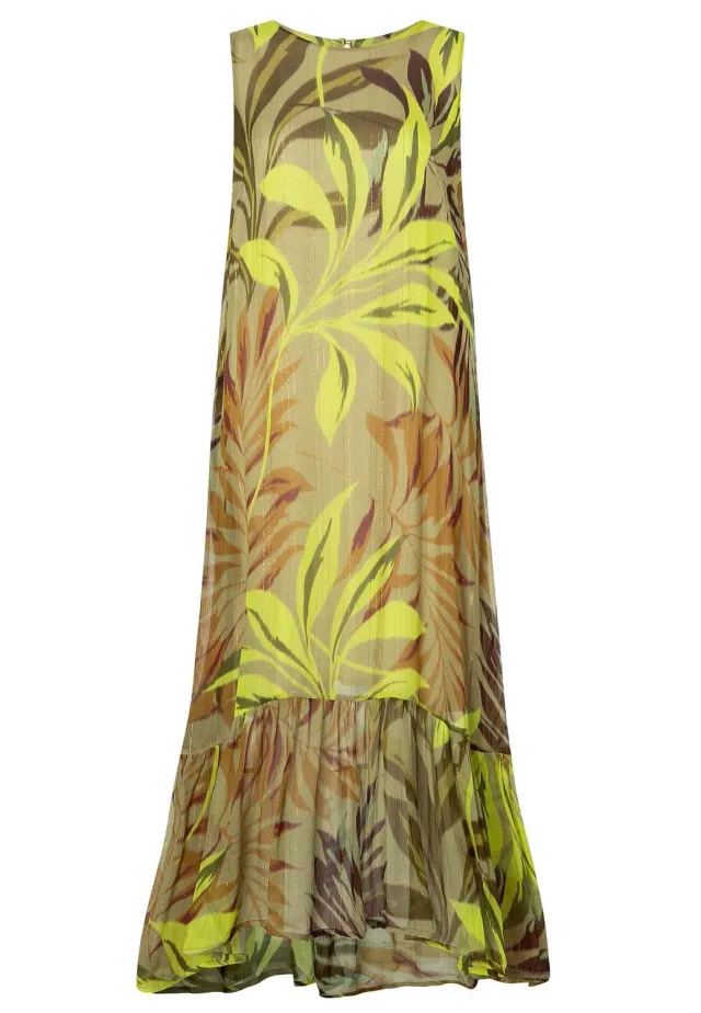 Ana Alcazar Zapara abito midi verde fantasia lurex