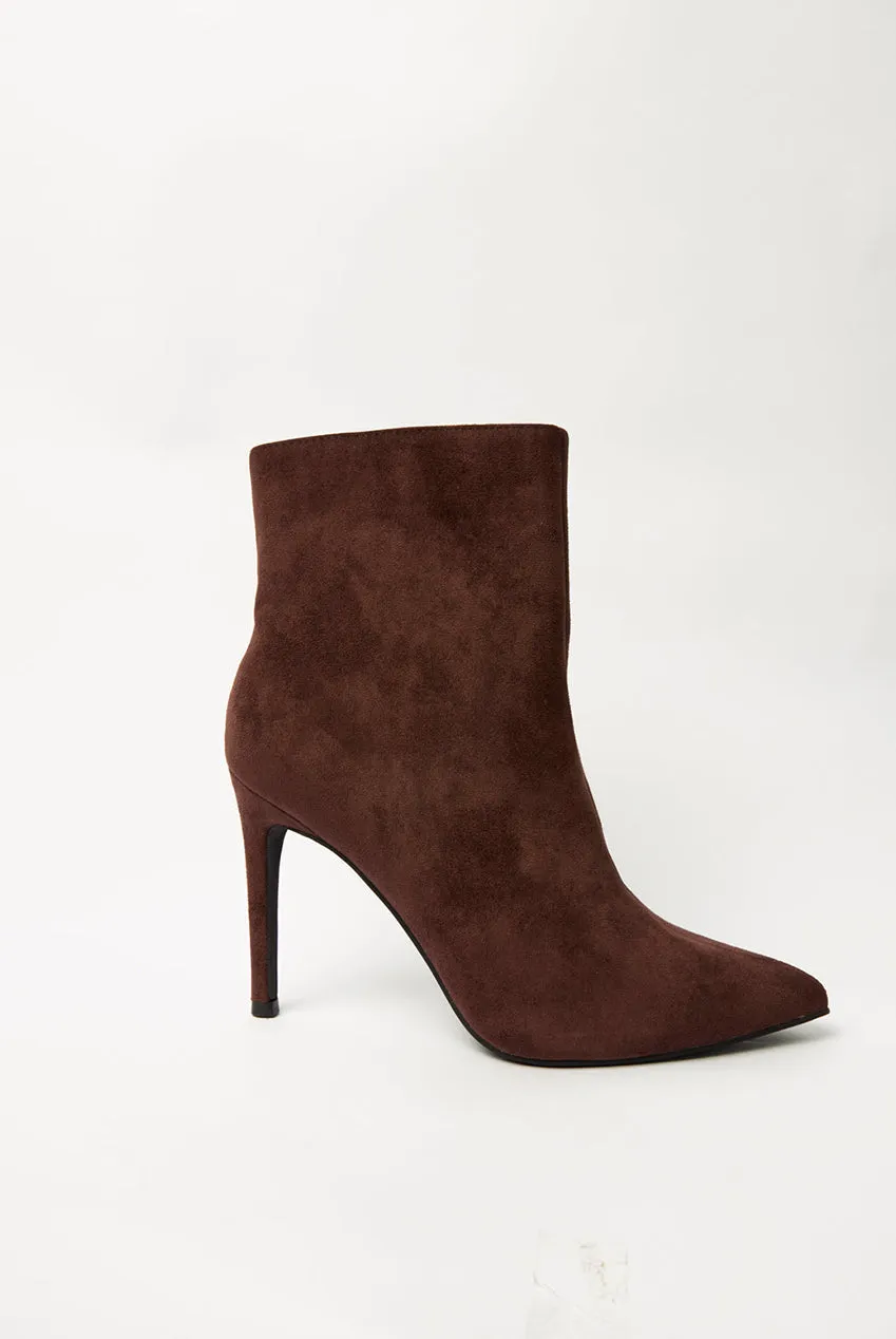 Blue Vanilla Pointed Toe stivaletti marroni tacco basso