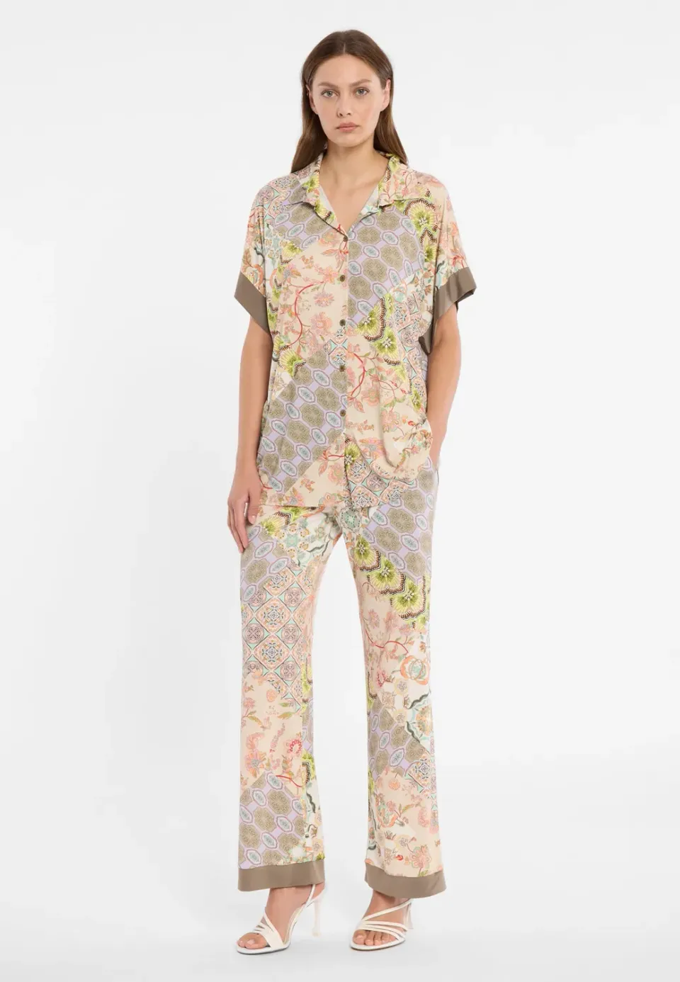 Ana Alcazar Dorellu camicia corta patchwork floreale
