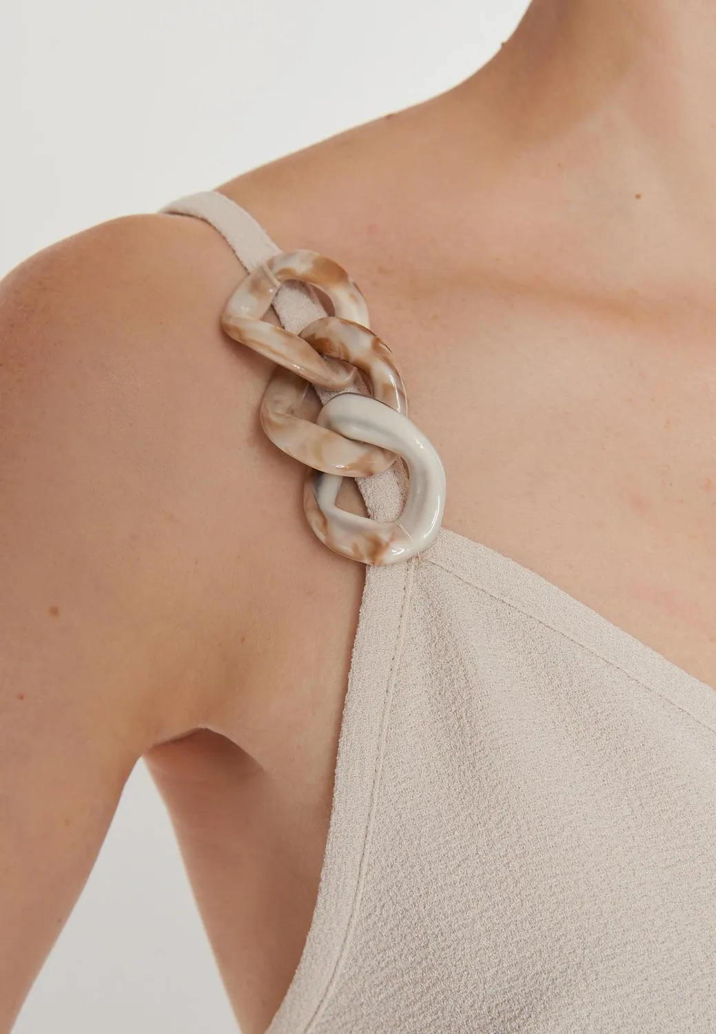 Ana Alcazar Lacela top con pizzo beige