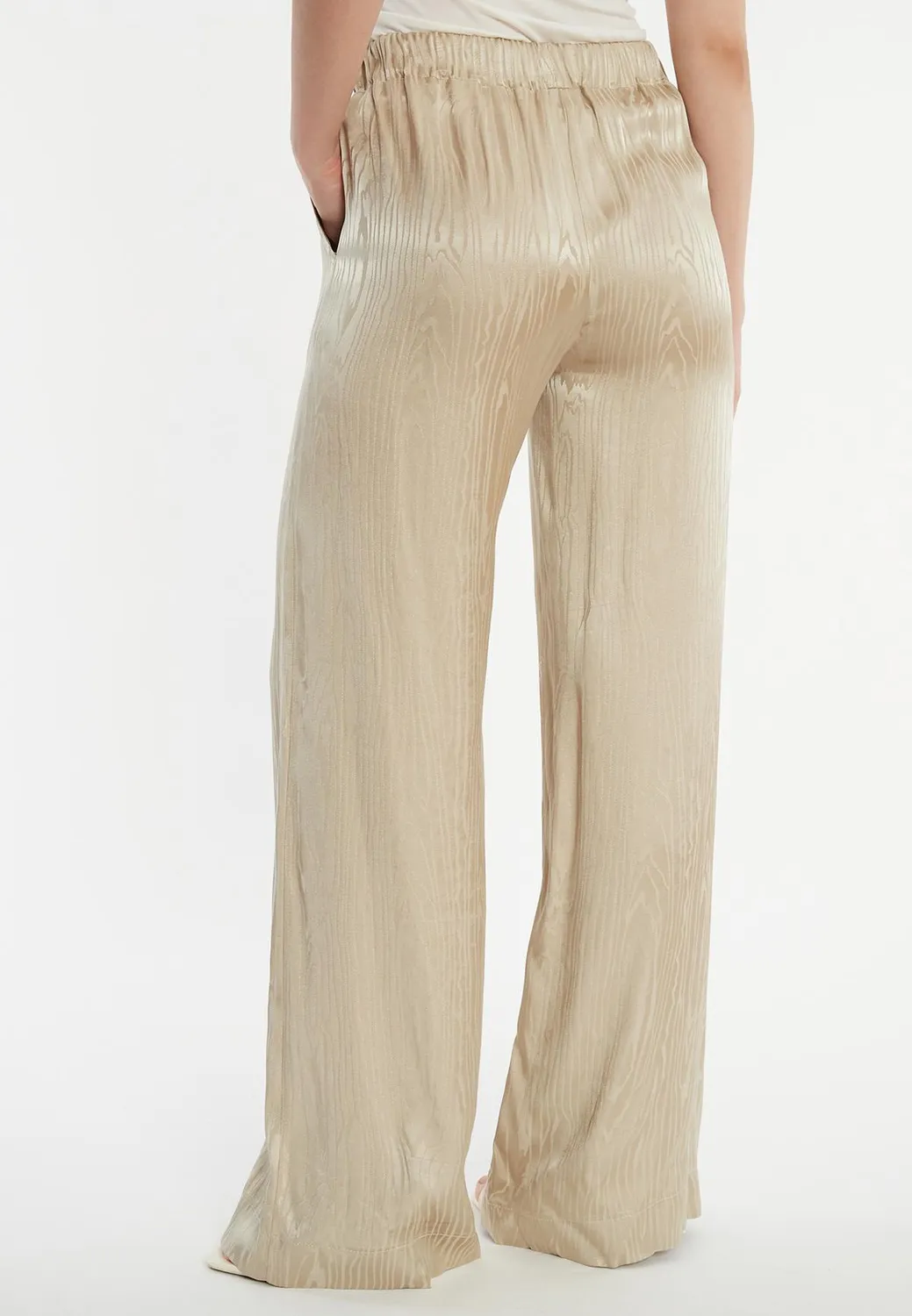 Ana Alcazar Zarosi pantaloni larghi raso oro