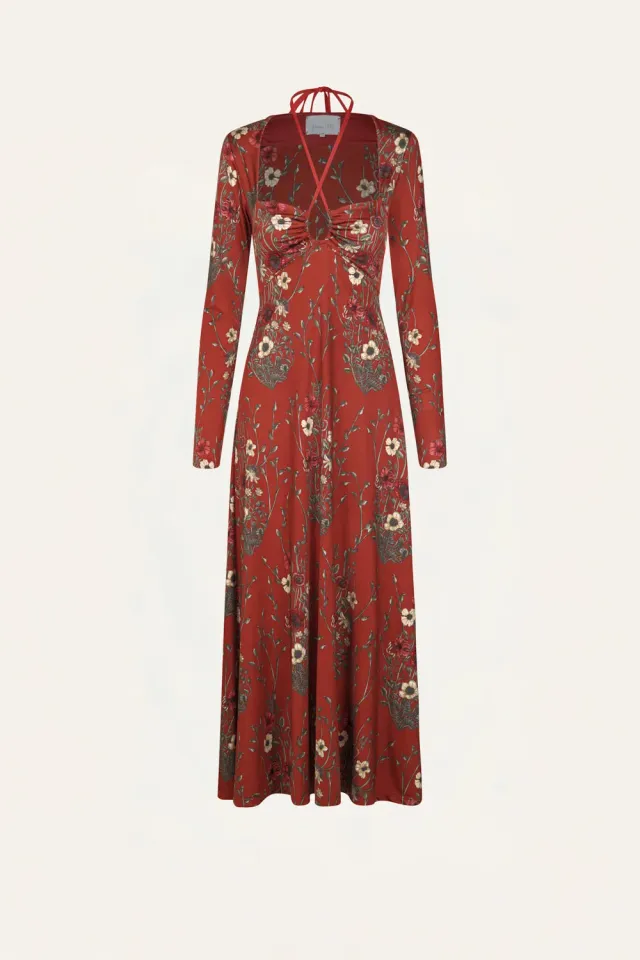 Johanna Ortiz Festive Performance abito rosso jersey