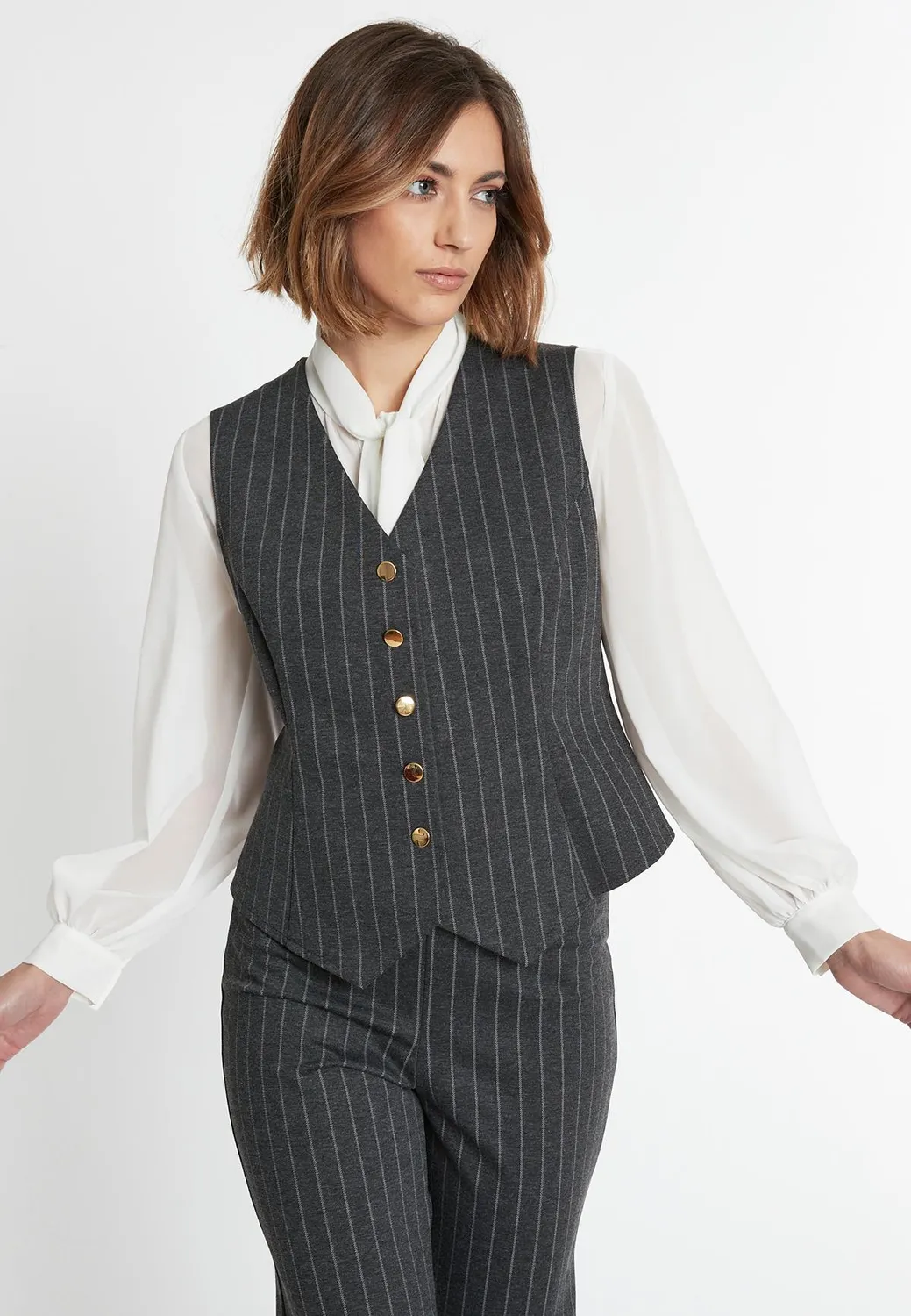 Ana Alcazar Somira gilet jersey gessato