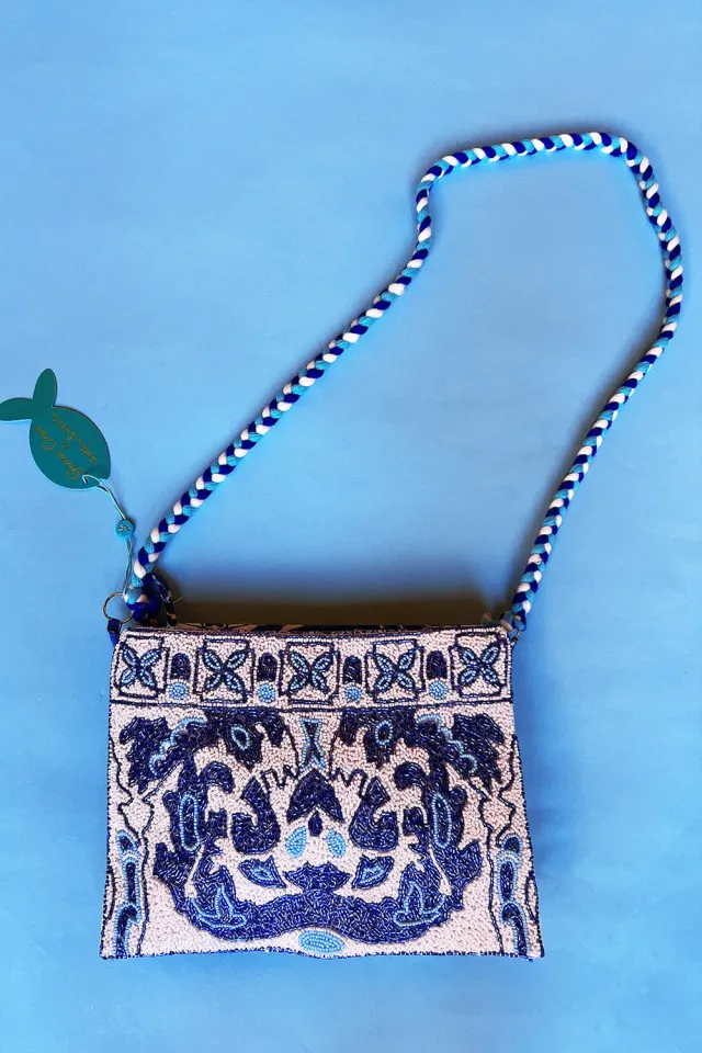 Antica Sartoria DV1714 pochette donna blu cotone