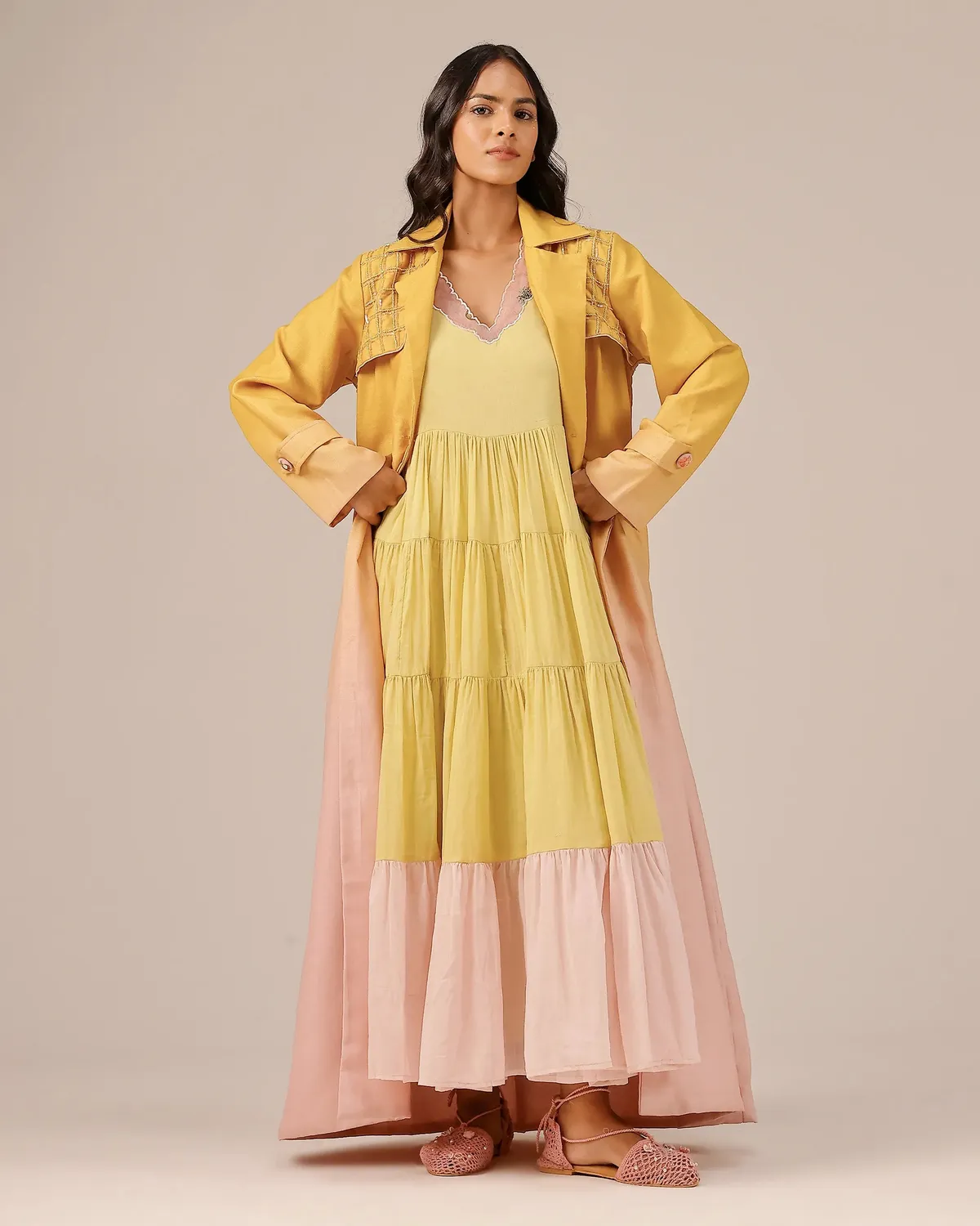 Our Dve Melon Muse giacca giallo lino