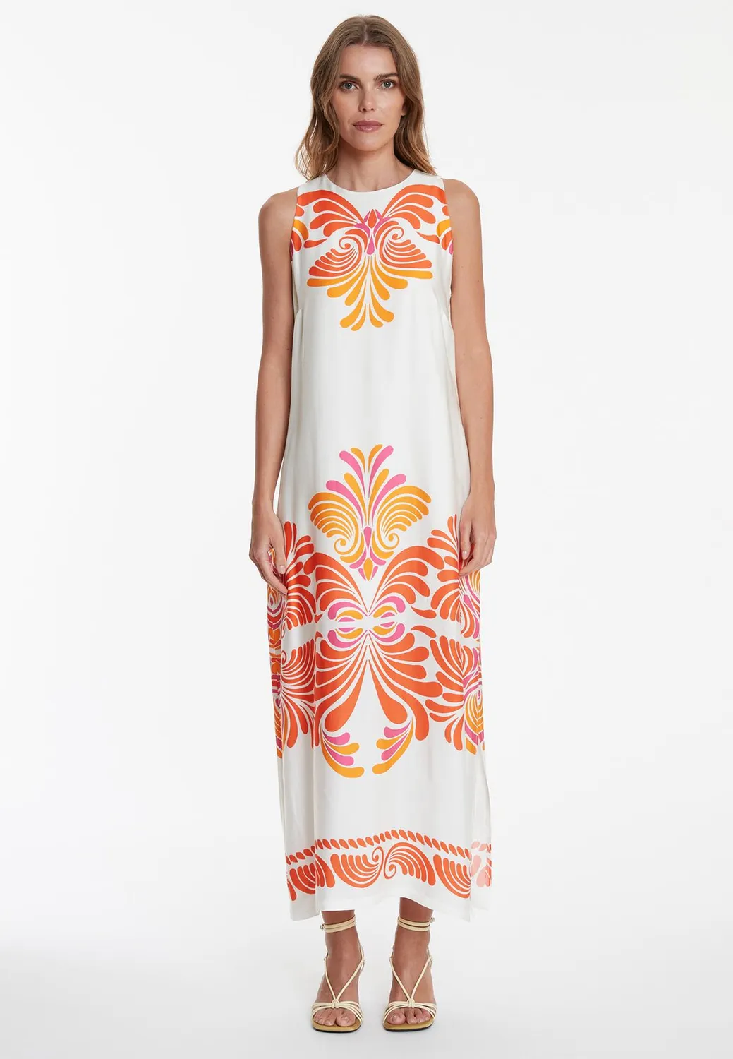 Ana Alcazar Waya Abito Maxi Satin Stampa