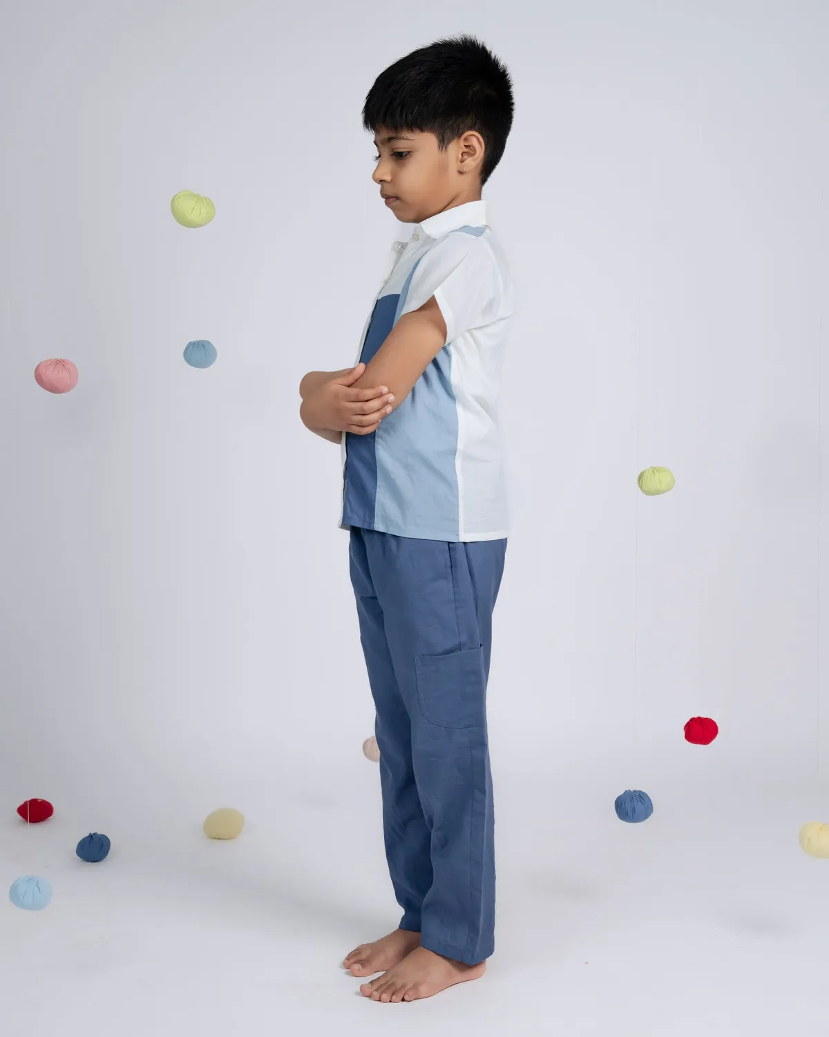 Our Dve Urban Boy pantalone bimbo blu cotone