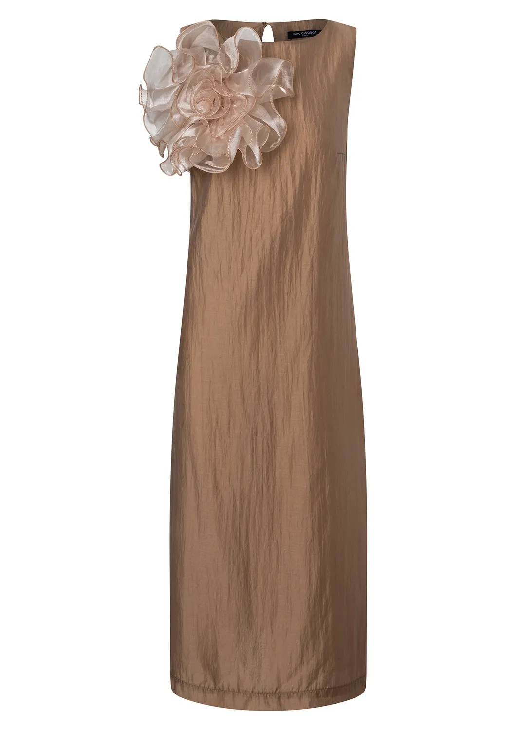 Ana Alcazar Davie abito midi lyocell cappuccino fiore