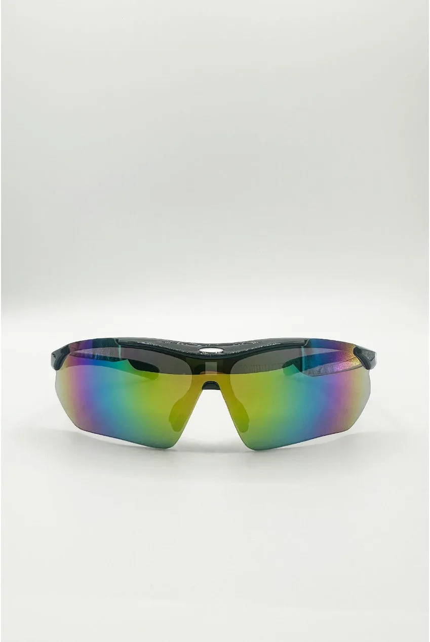 SVNX Racer occhiali sportivi nero lente multicolor