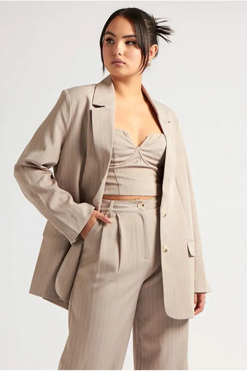 Urban Bliss Striped blazer beige rigato classico
