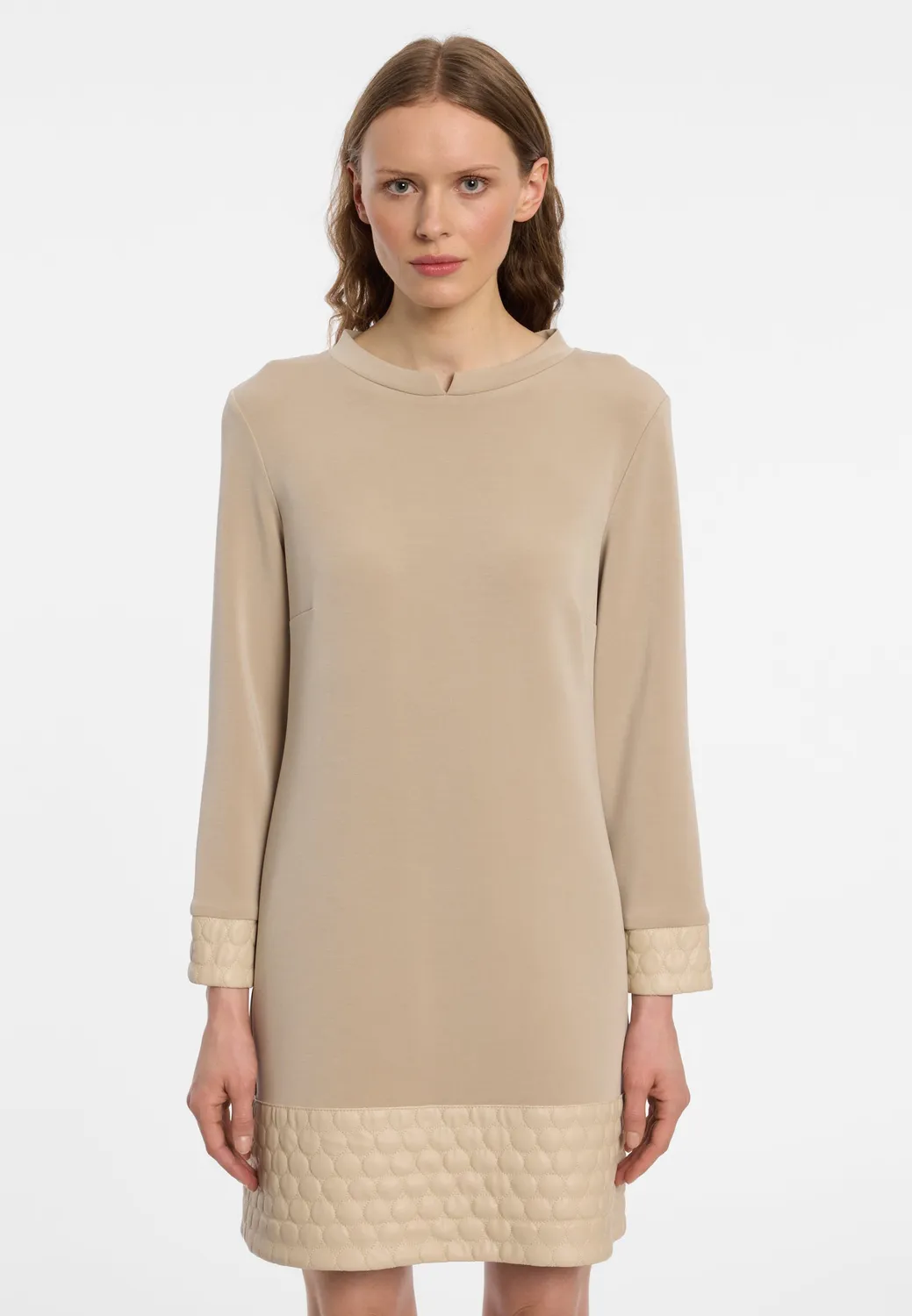 Ana Alcazar Enza abito tunica jersey trapuntato crema