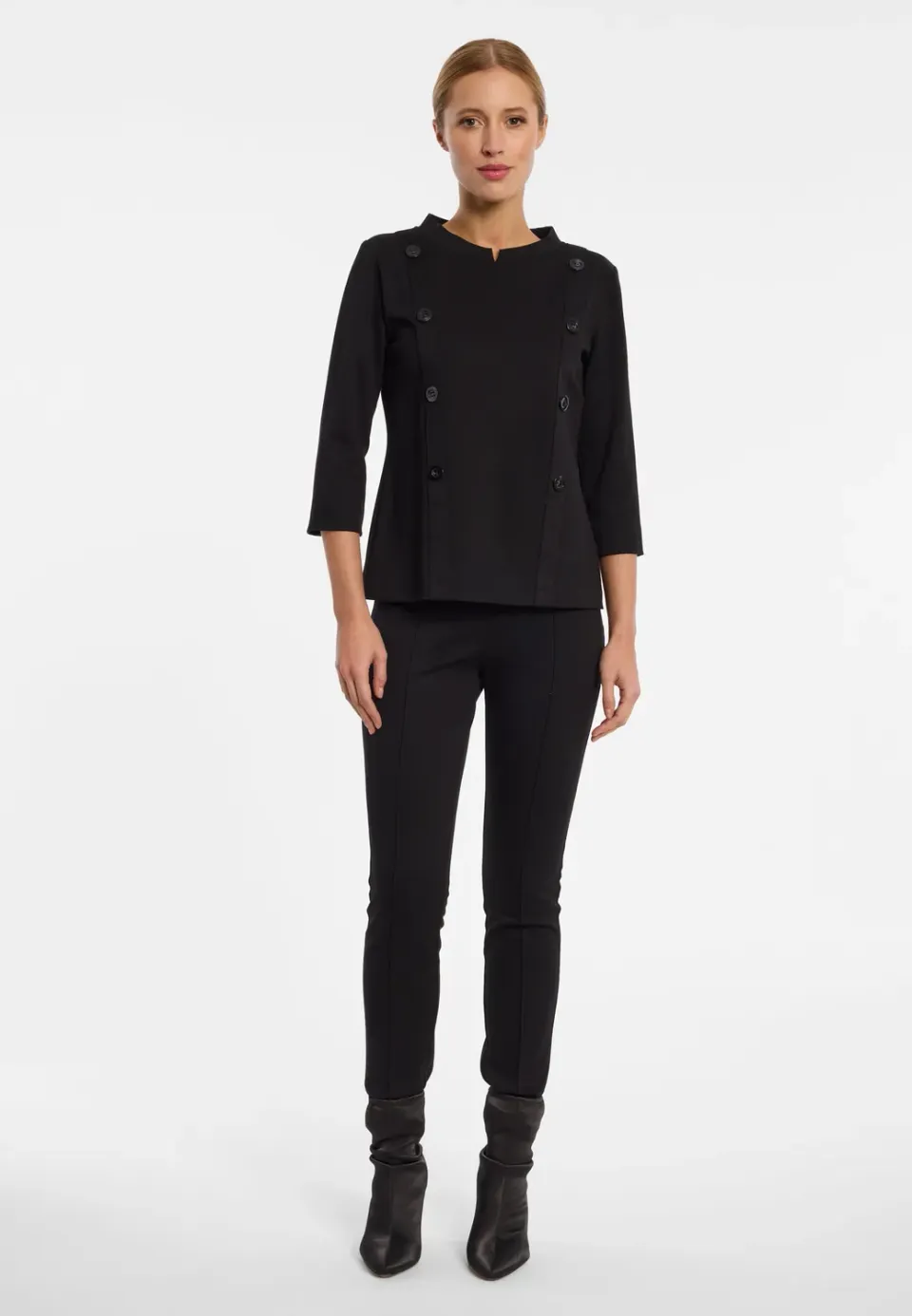 Ana Alcazar Ellisy top marinaro nero bottoni