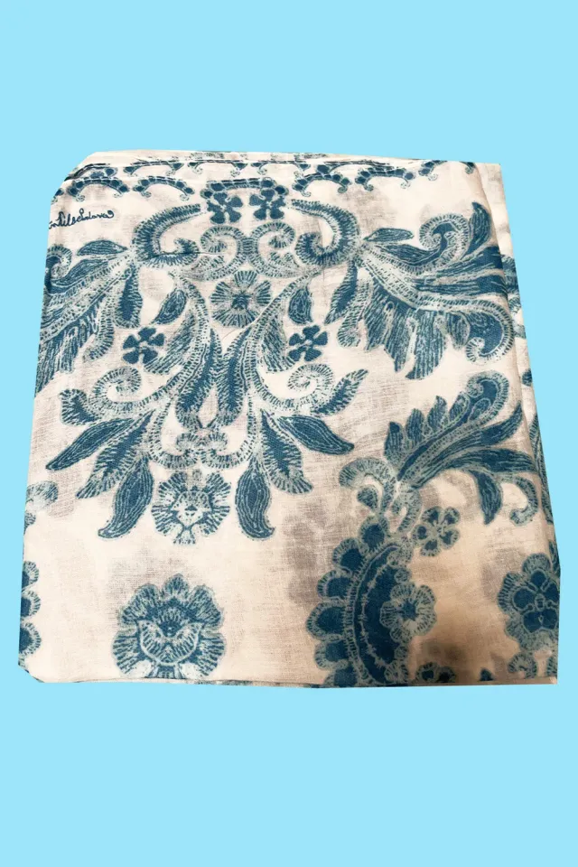 Antica Sartoria DV1754 foulard cotone ricamato turchese