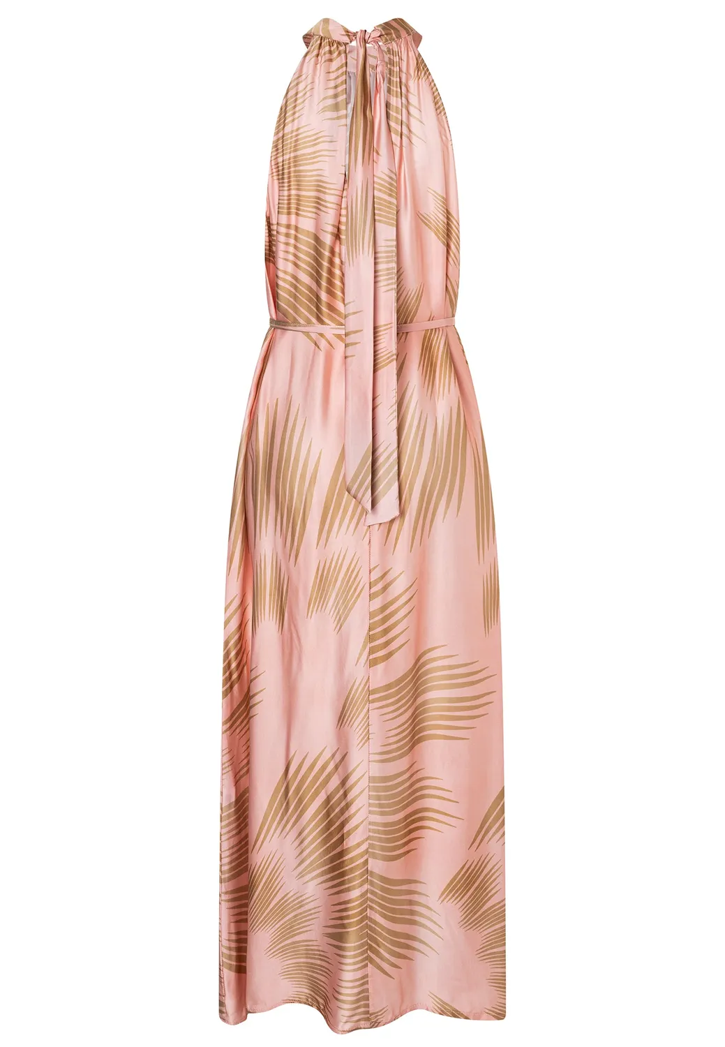 Ana Alcazar Delan abito lungo satin rosé