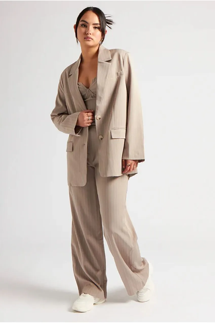 Urban Bliss Striped blazer beige rigato classico