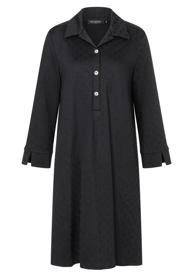 Ana Alcazar Hemki vestito camicia nero a quadri