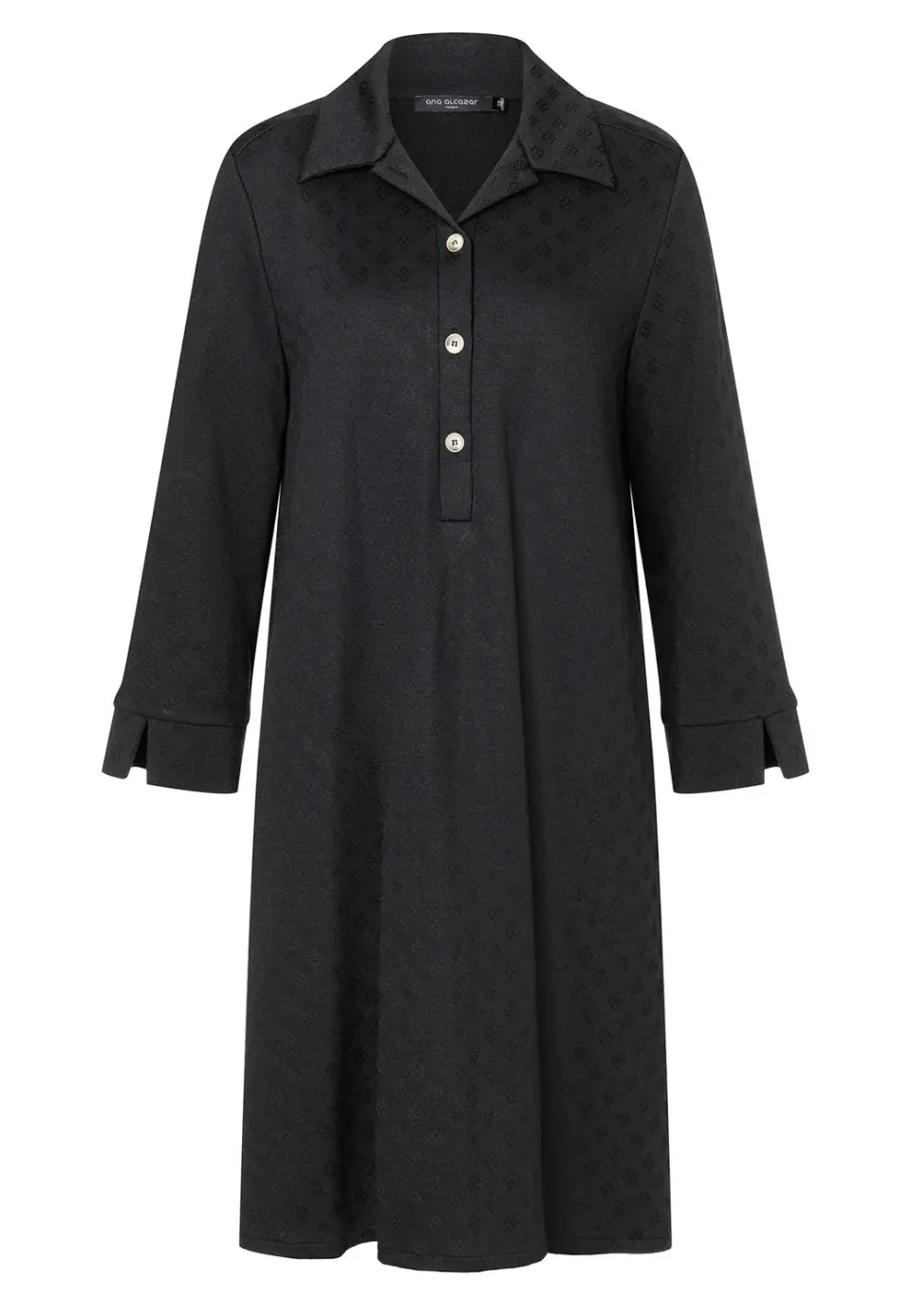 Ana Alcazar Hemki vestito camicia nero a quadri