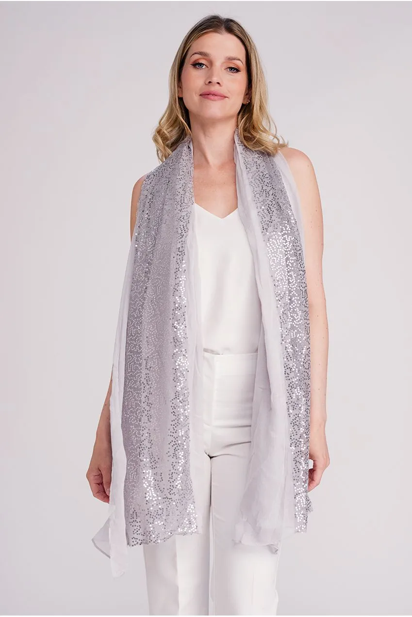 Pia Rossini Chrystal stola argento con paillettes