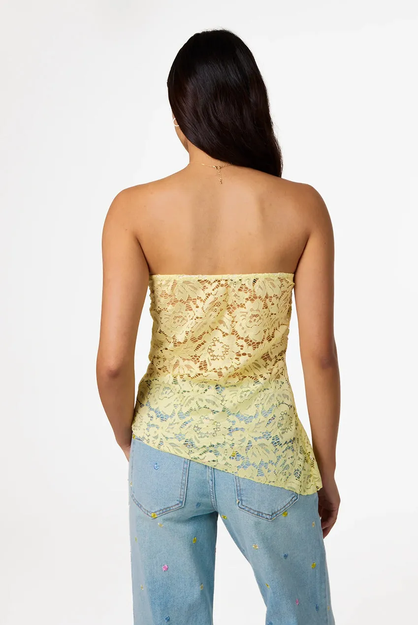 Pink Vanilla Lace top bandeau pizzo limone mon taglia