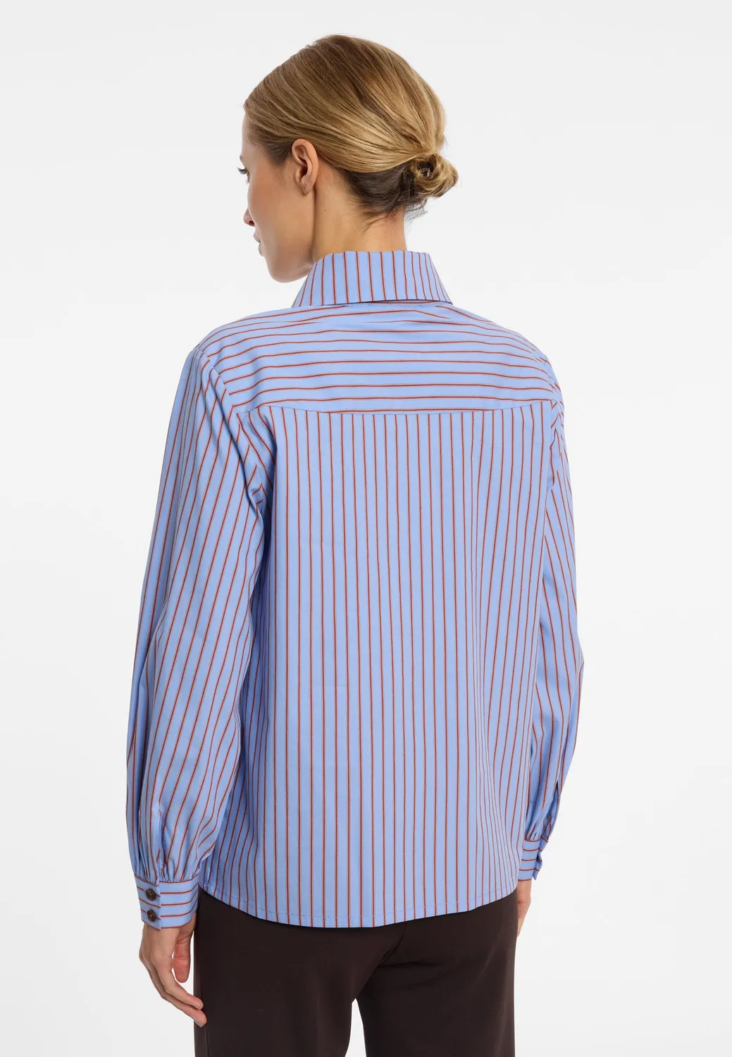 Ana Alcazar Evamoris camicia azzurra cotone a righe