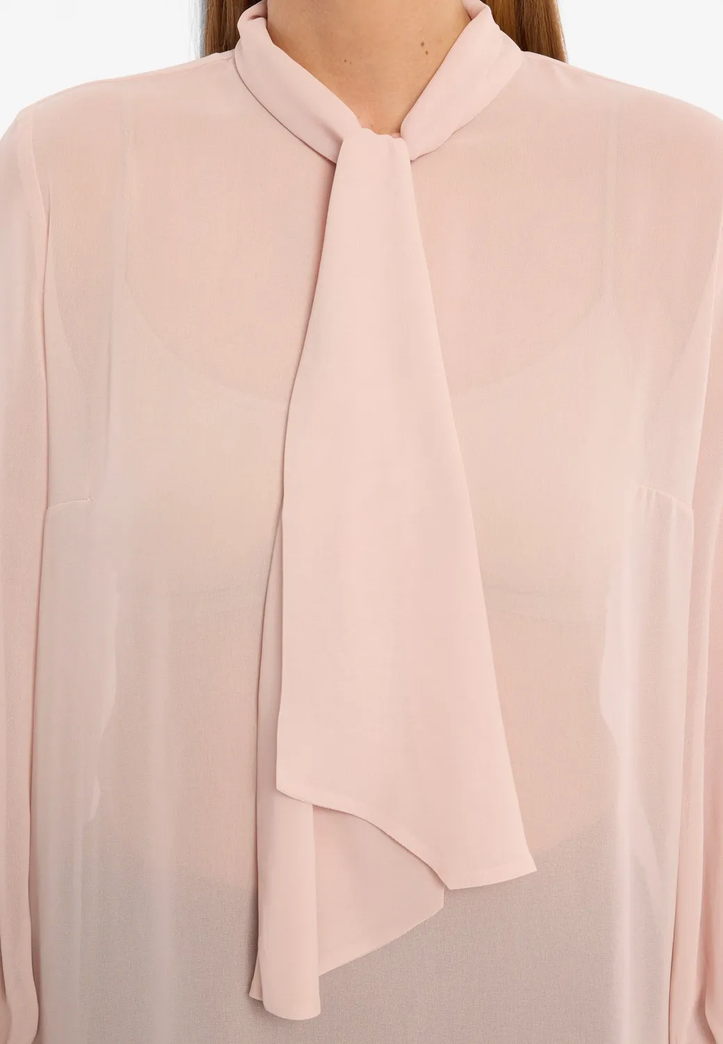 Ana Alcazar Ablea blusa chiffon rosa maniche a sbuffo