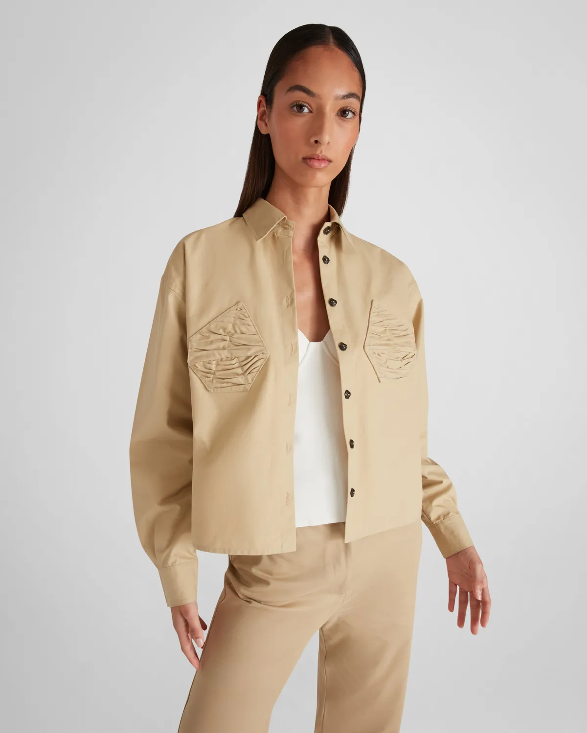 Violante Nessi Lea camicia beige cotone Wordsworth