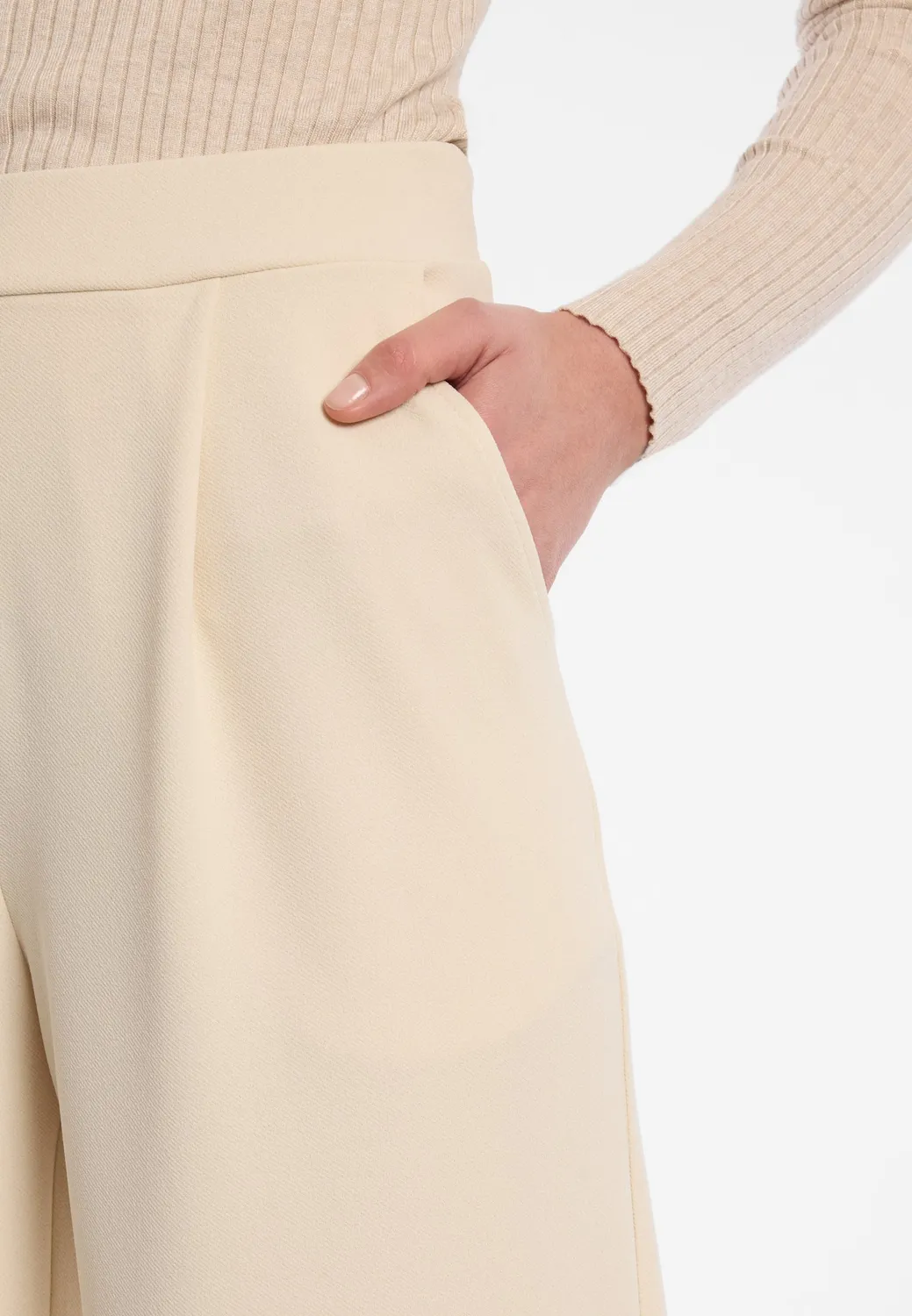 Ana Alcazar Ellistine pantaloni Marlene avorio vita alta