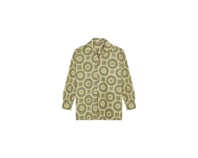 Dahlia Harry Circles Blue camicia unisex cotone