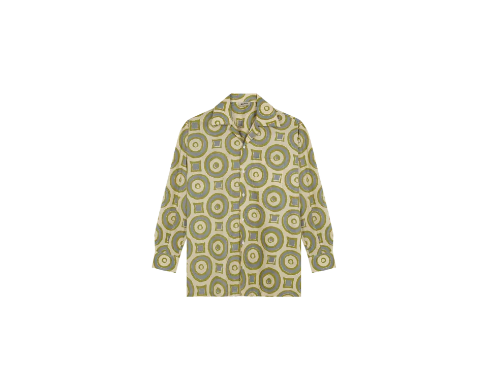 Dahlia Harry Circles Blue camicia unisex cotone