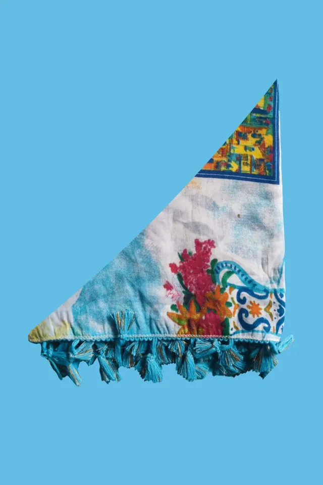 Antica Sartoria DV2140 foulard triangolo arancione cotone