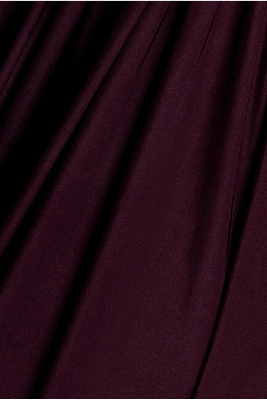 Goddiva Gathered Shoulder Wrap abito maxi bordeaux