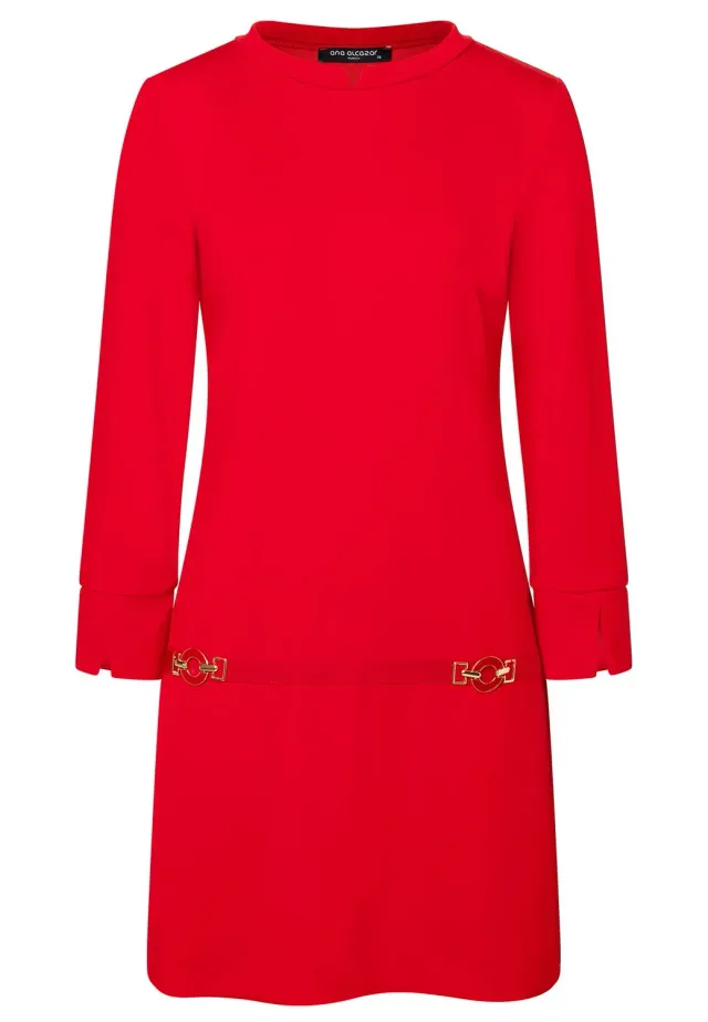Ana Alcazar Sipea abito linea A rosso jersey