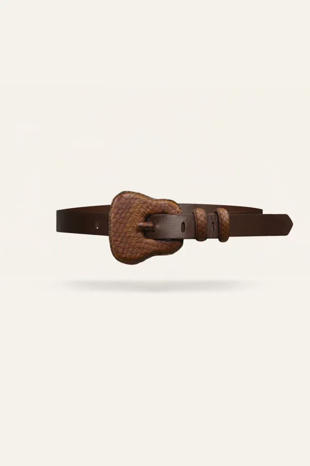 Johanna Ortiz Traditions cintura sottile marrone pelle