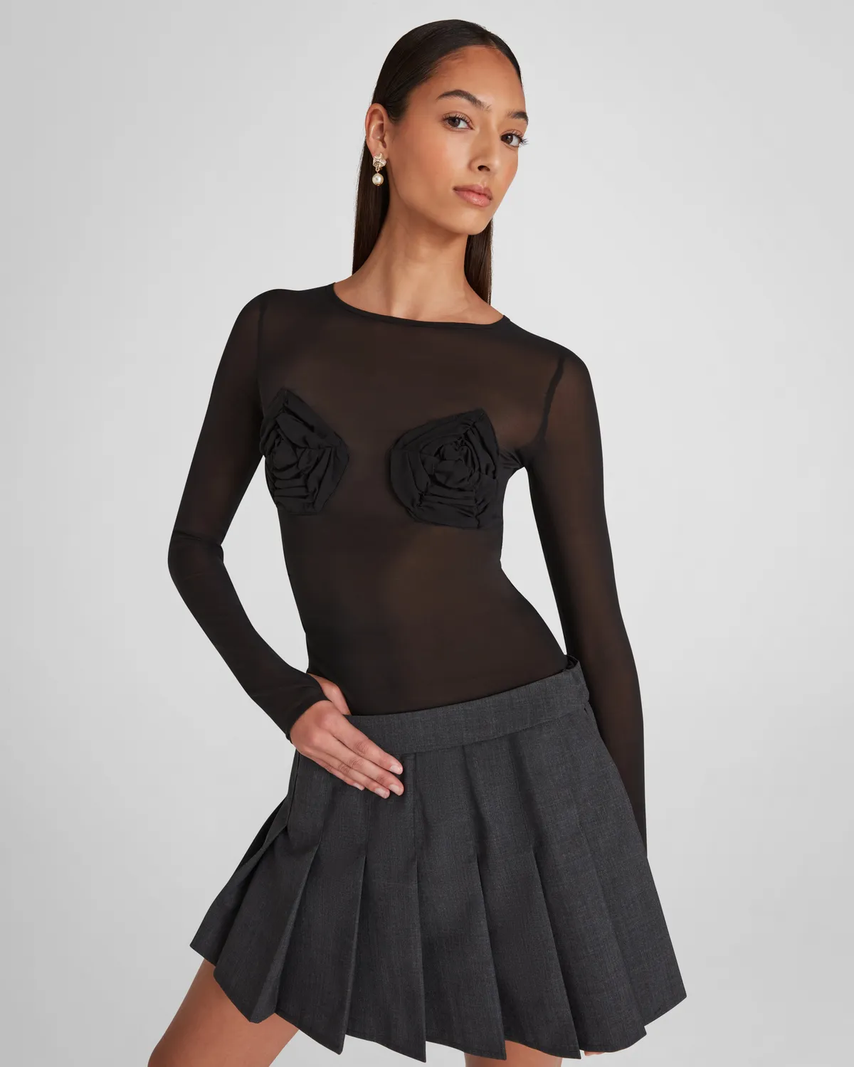 Violante Nessi Doria top nero seta georgette