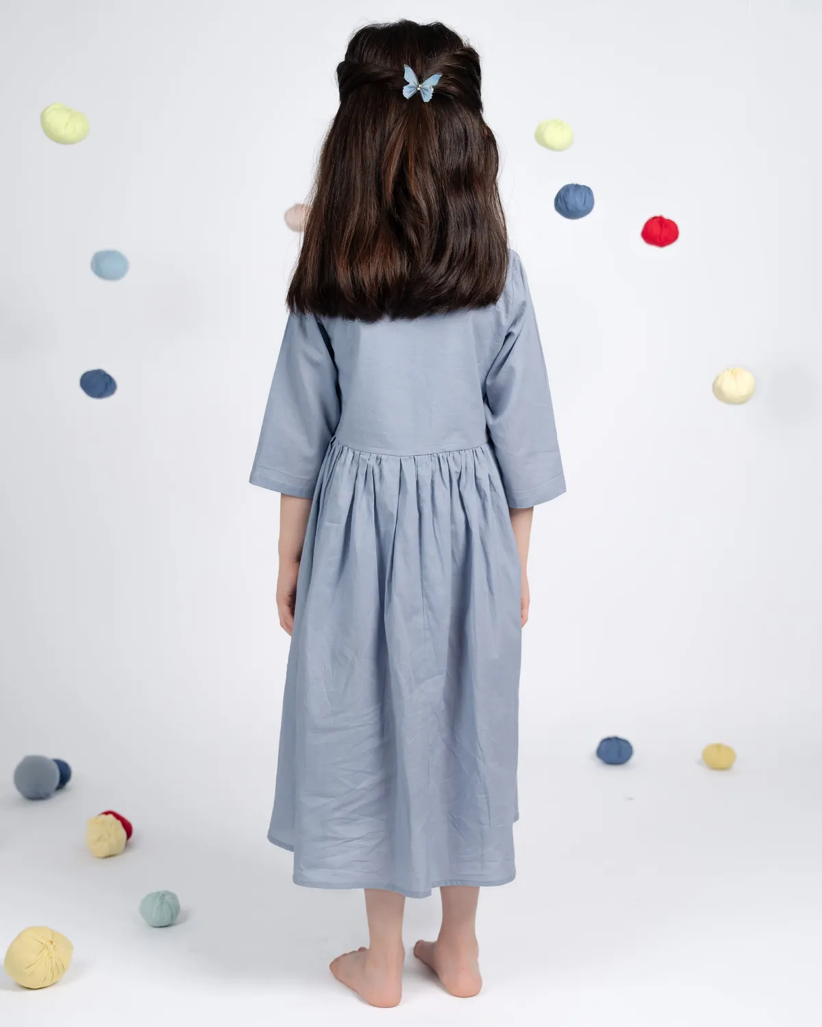 Our Dve Bella Dress abito bambina azzurro cotone