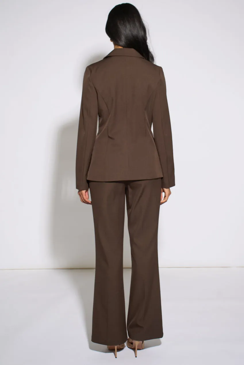 Gini London Blazer Marrone Bottoni Oro Sartoriale