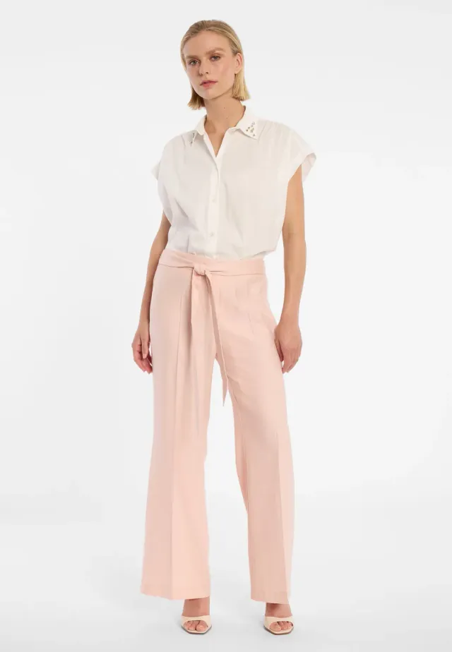 Ana Alcazar Dorli pantaloni rosa cintura annodata