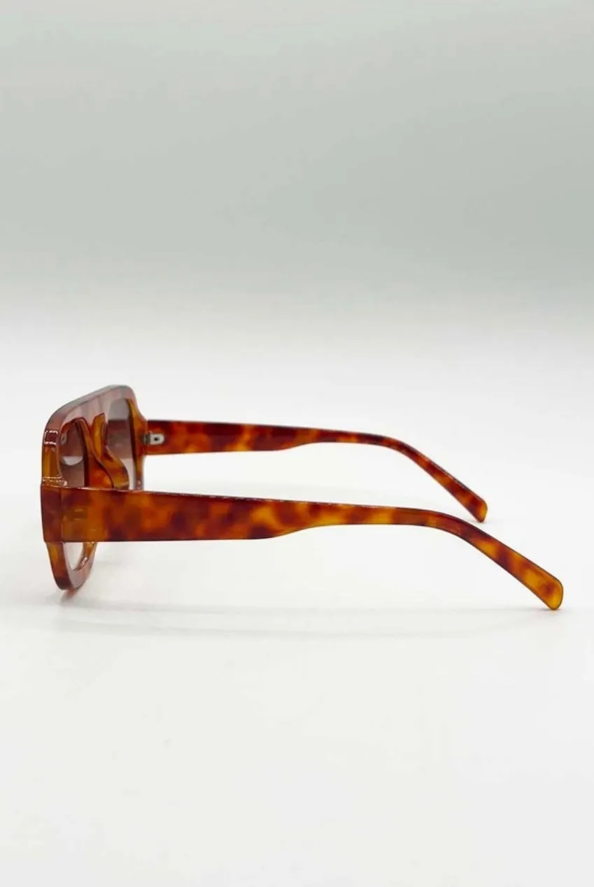 SVNX Retro Navigator Occhiali Sole Tartarugati UV400