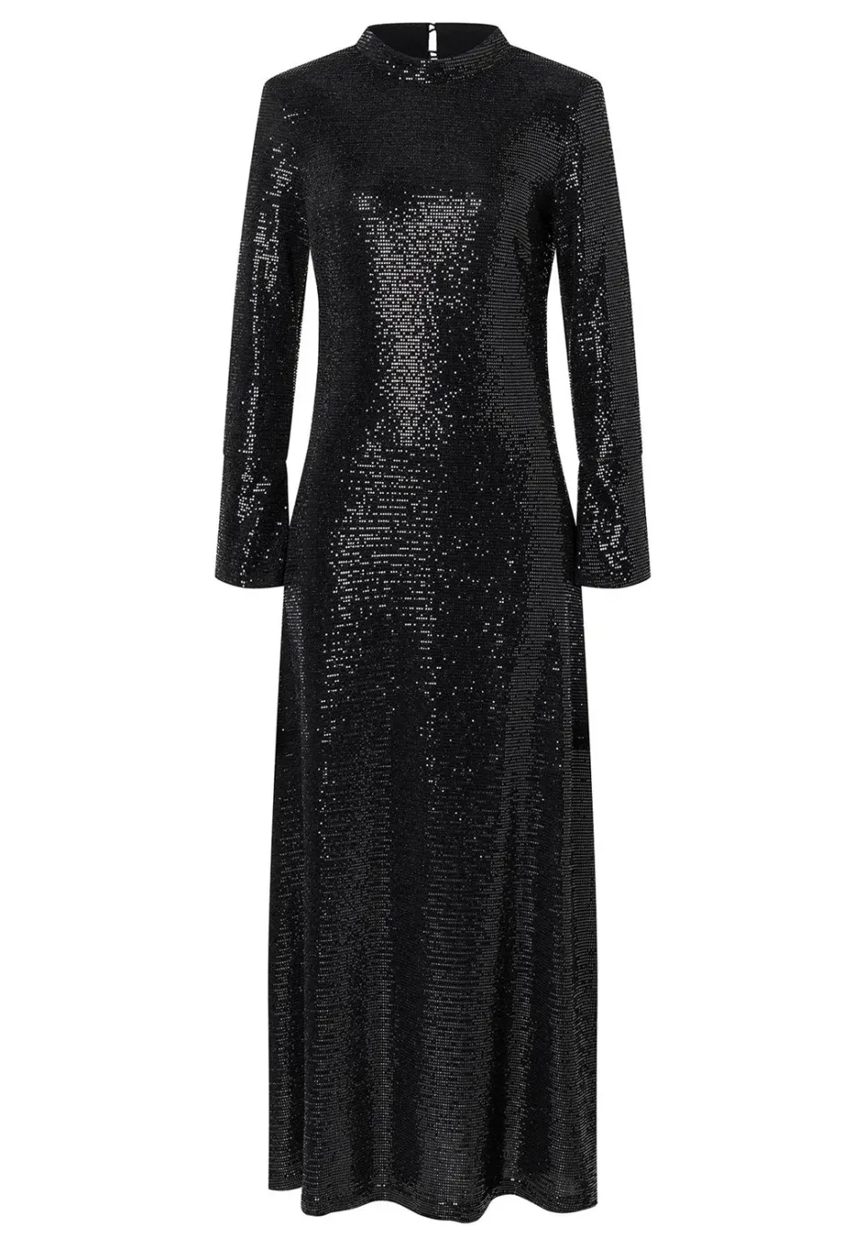 Ana Alcazar Sagata abito maxi nero paillettes