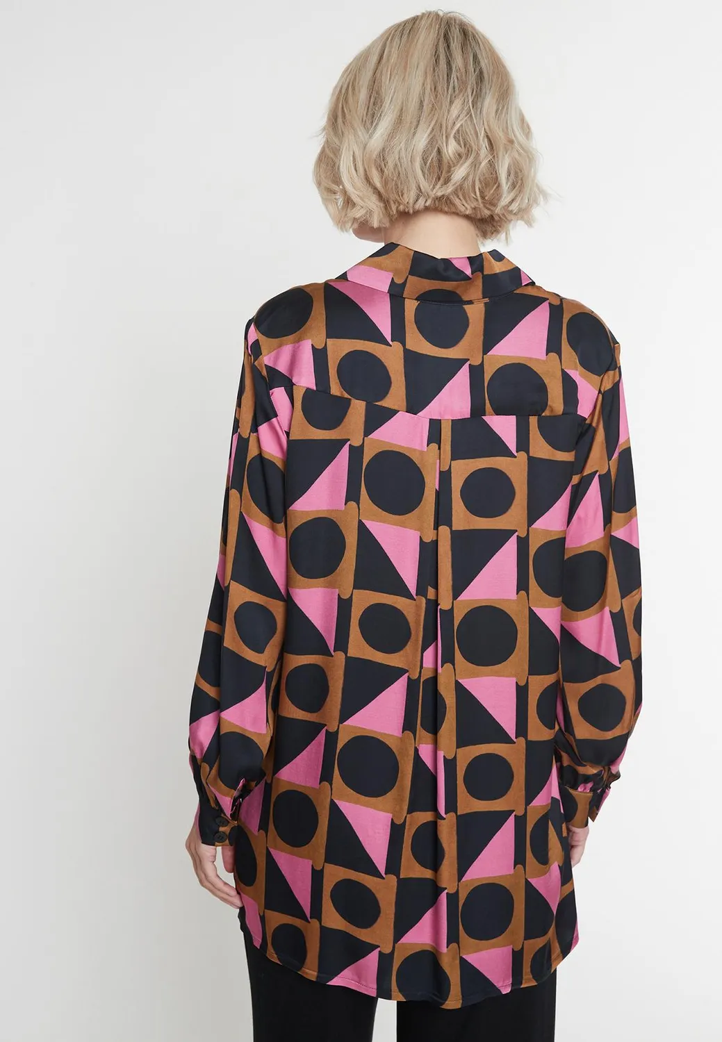 Ana Alcazar Maleni camicia fantasia geometrica scollo V