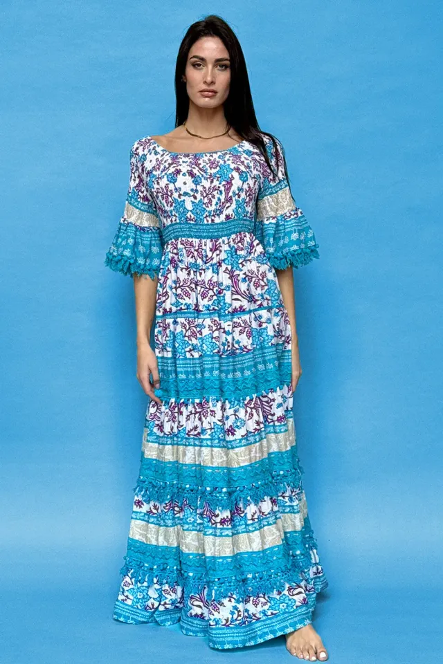 Antica Sartoria DV670 abito lungo donna spalle scoperte